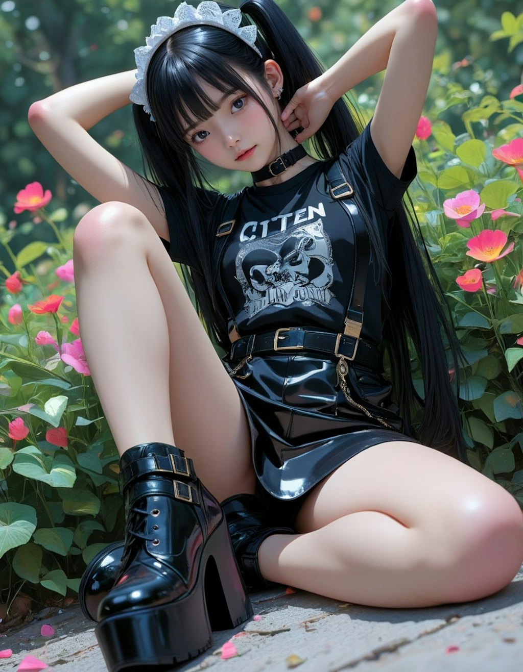 黒髪ツインテール