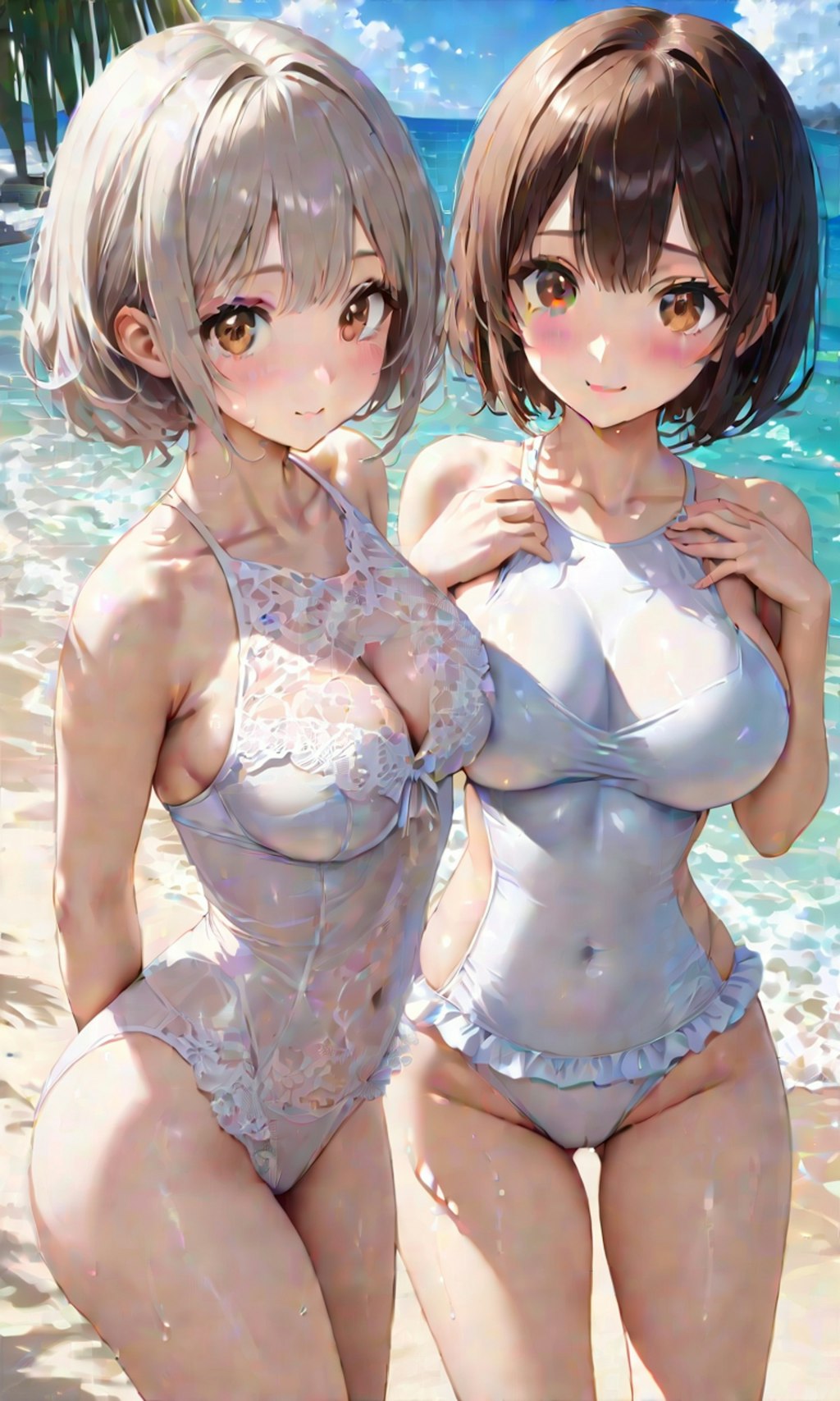 水着と女子高校生と