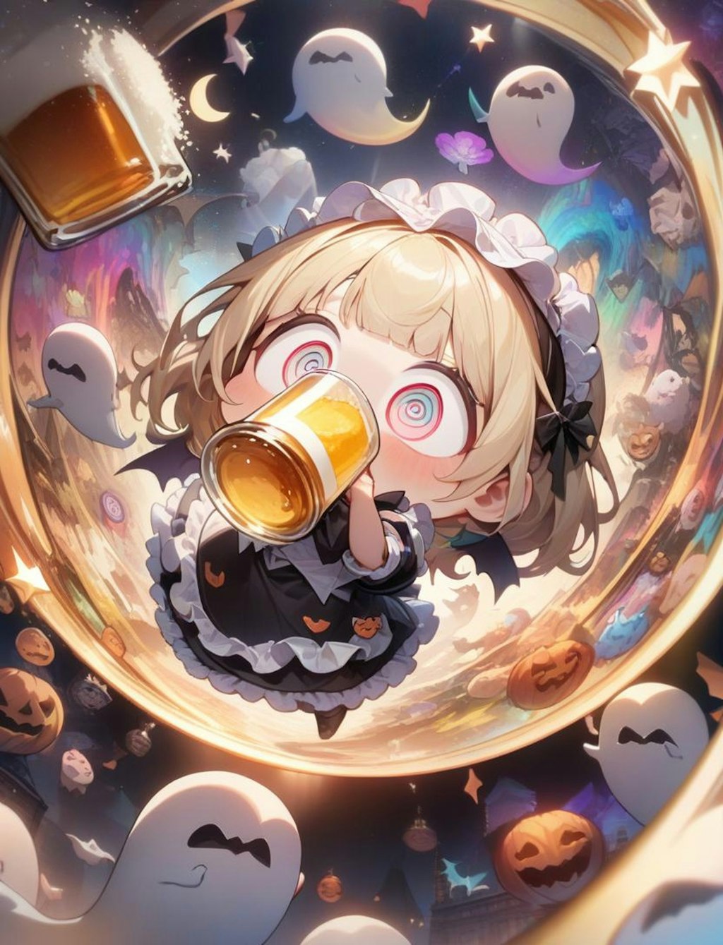 🍺👻おビールごくごく！メイドちゃん！👻🍺