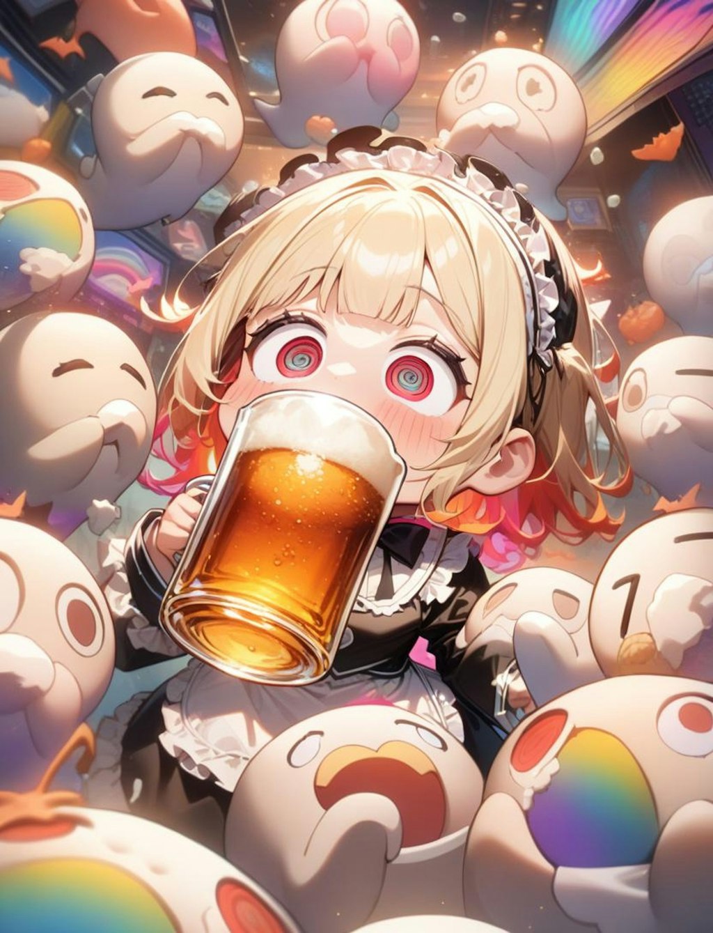 🍺👻おビールごくごく！メイドちゃん！👻🍺