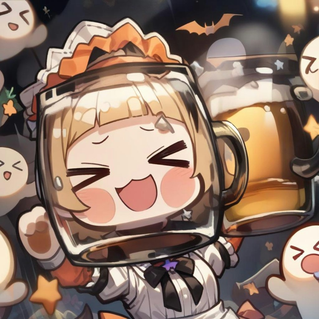 🍺👻おビールごくごく！メイドちゃん！👻🍺