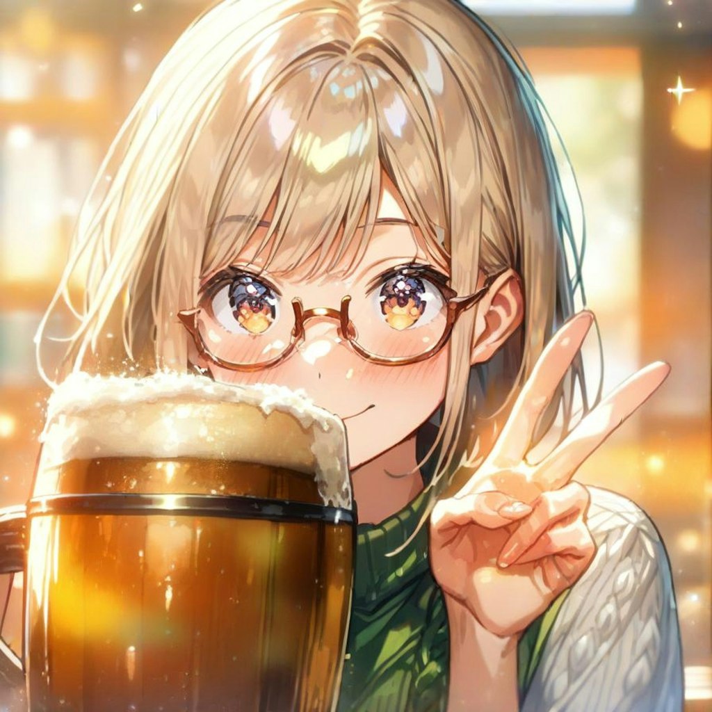 🍺👻おビールごくごく！メイドちゃん！👻🍺