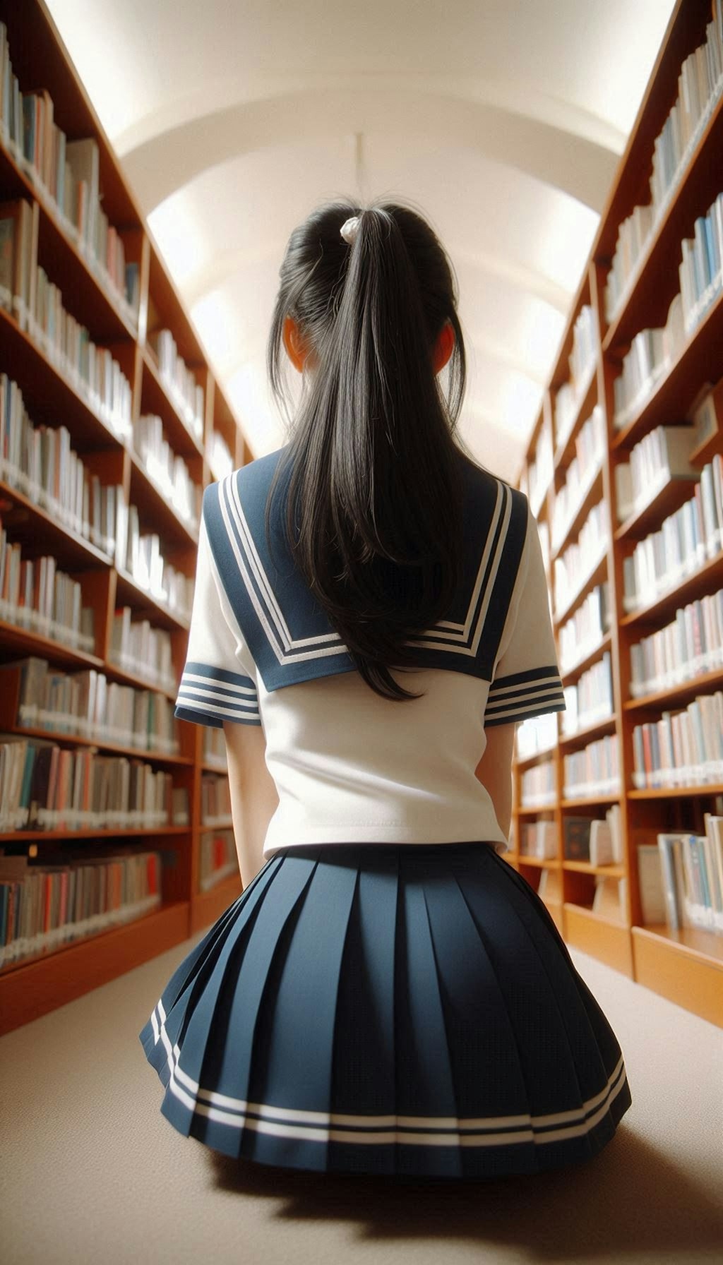 図書館で読書 02
