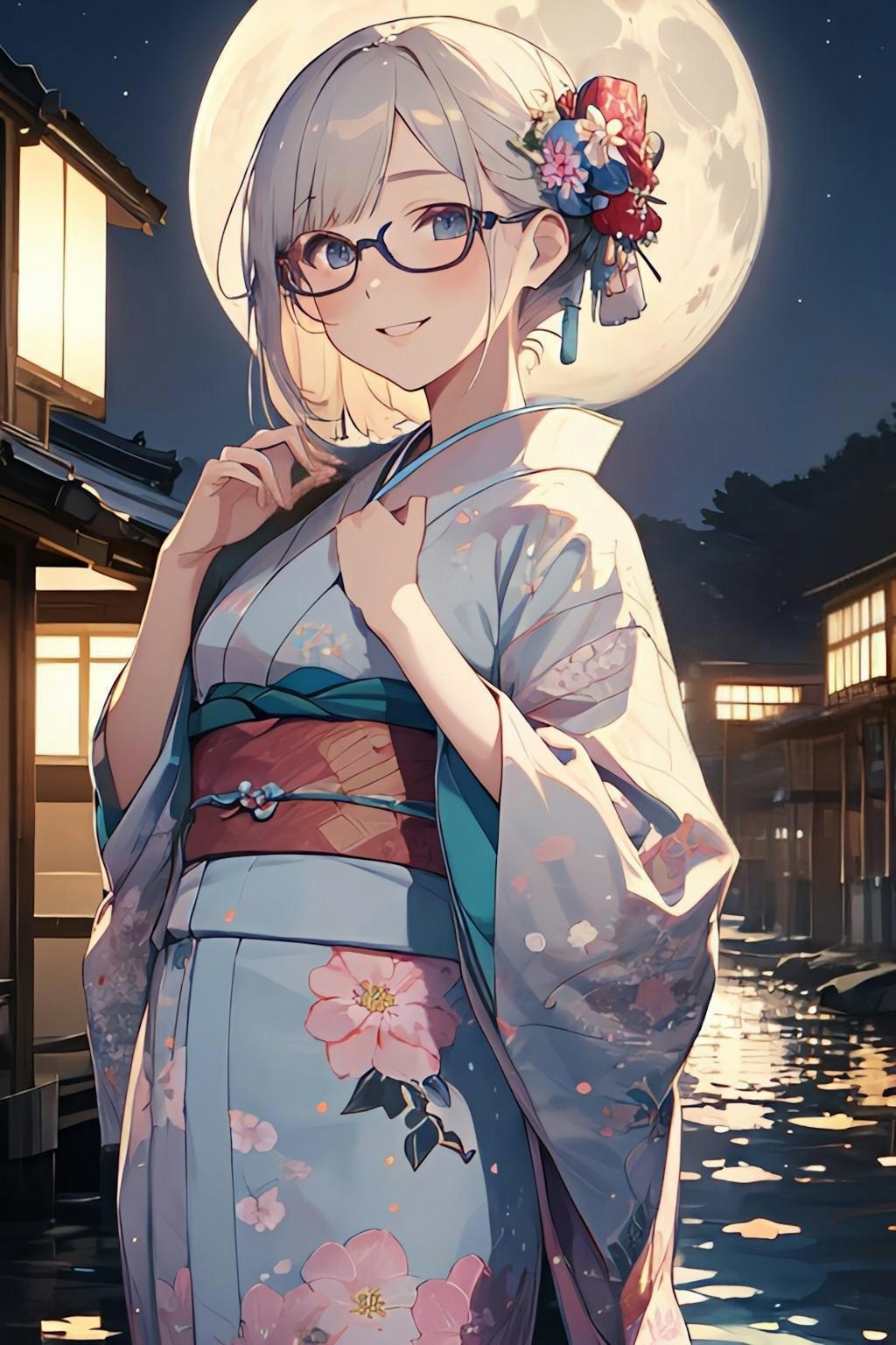 月夜の着物女子👘