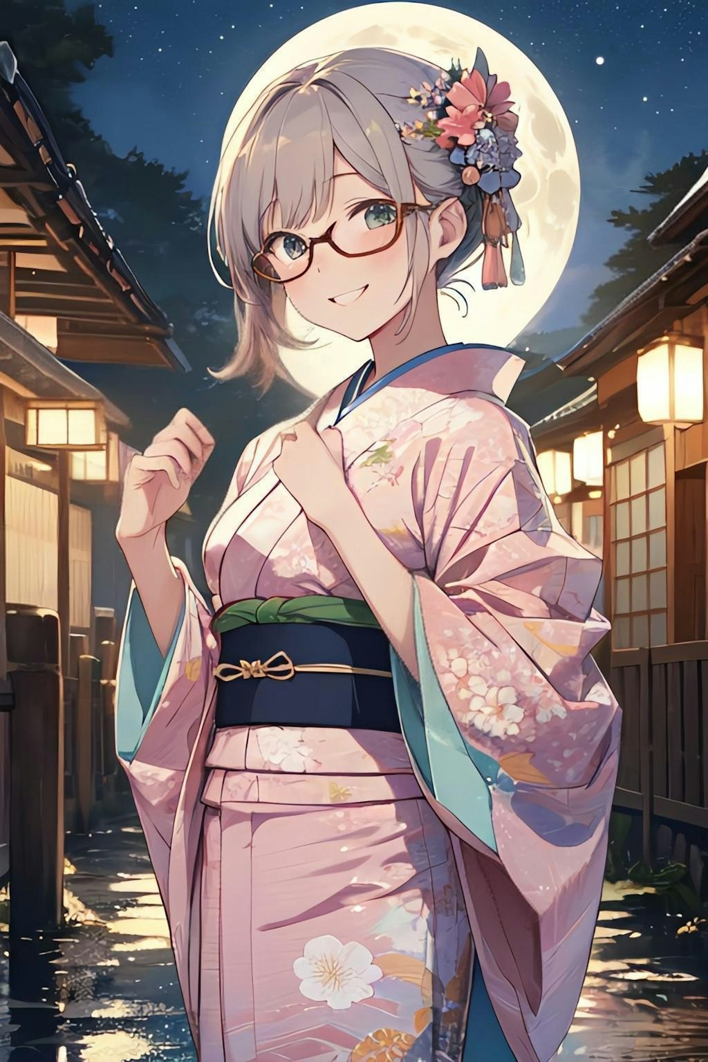 月夜の着物女子👘