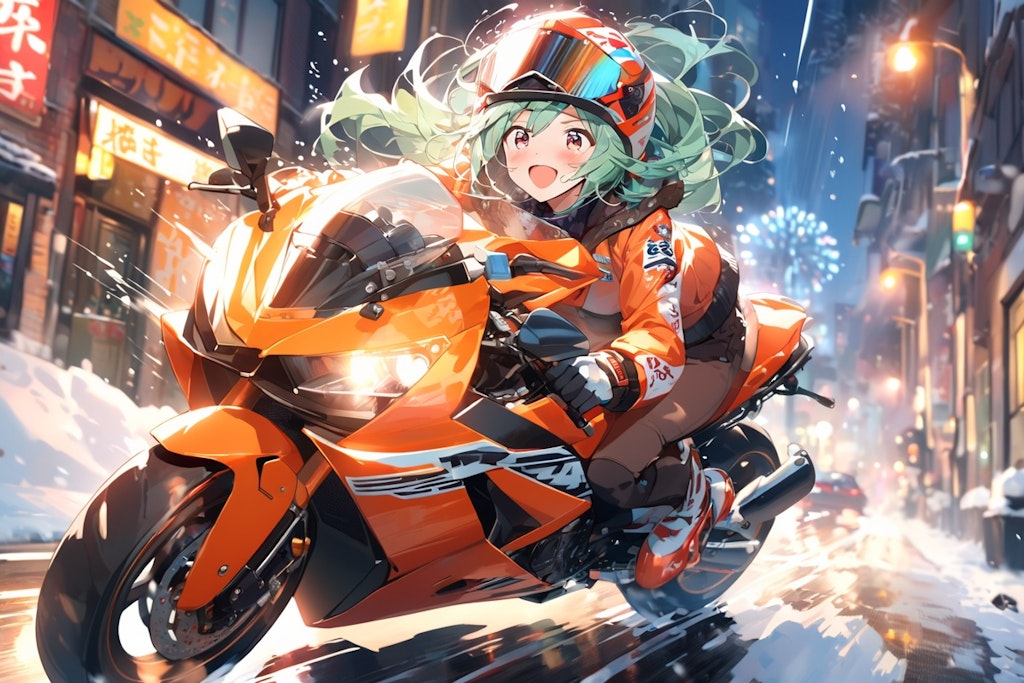 年末とバイクと女の子