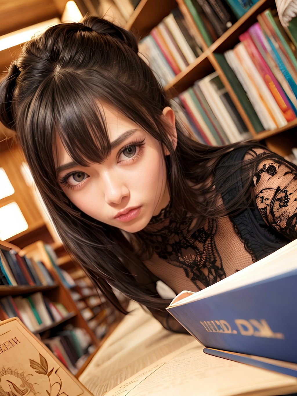 図書室の美女達