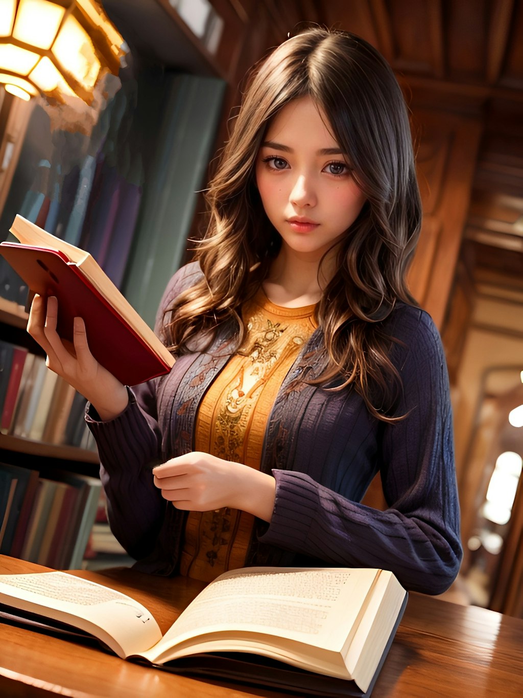 図書室の美女達