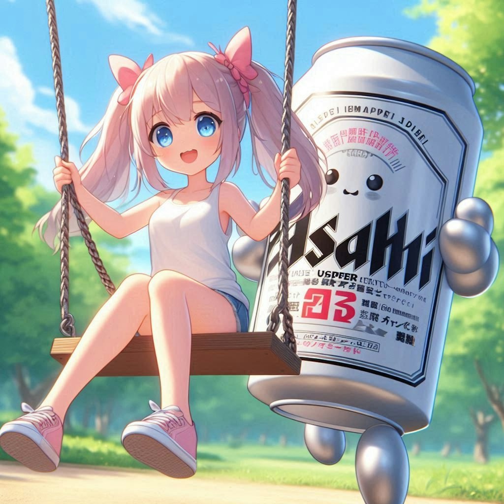 ブランコで遊ぶ花音ちゃん