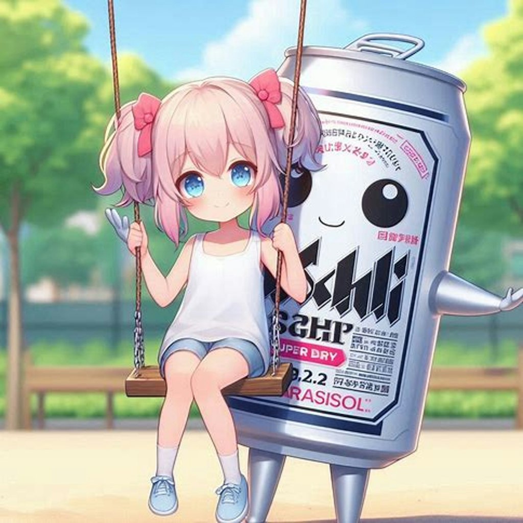 ブランコで遊ぶ花音ちゃん