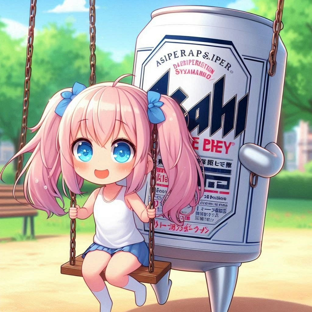 ブランコで遊ぶ花音ちゃん