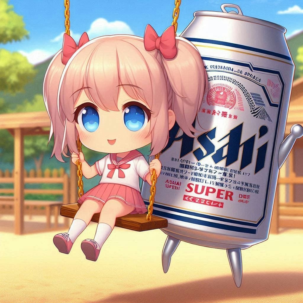 ブランコで遊ぶ花音ちゃん