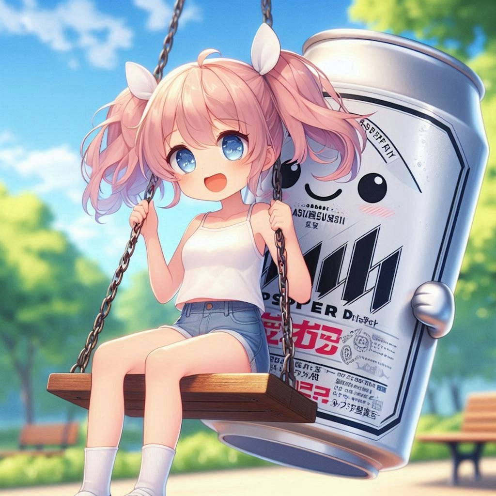 ブランコで遊ぶ花音ちゃん