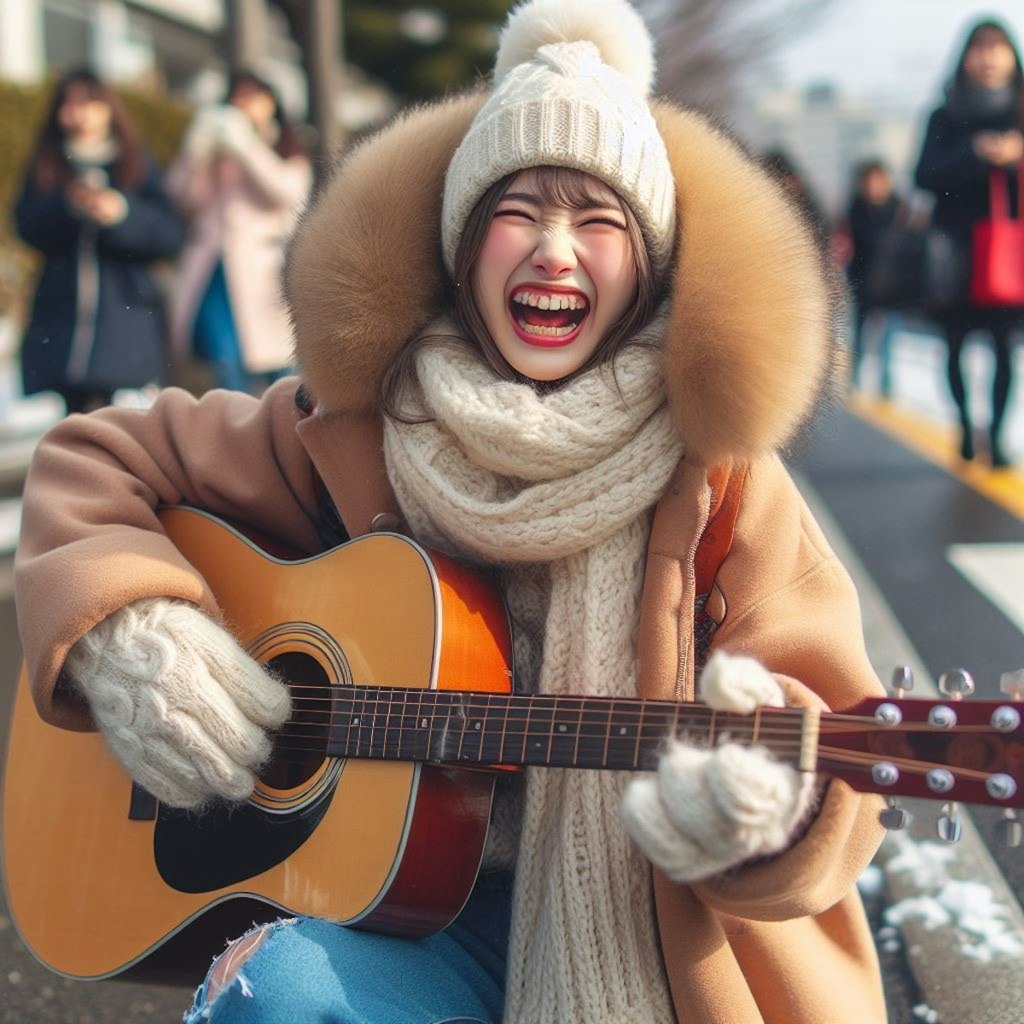 【謎画像】顔に出過ぎる弾き語り女子大生