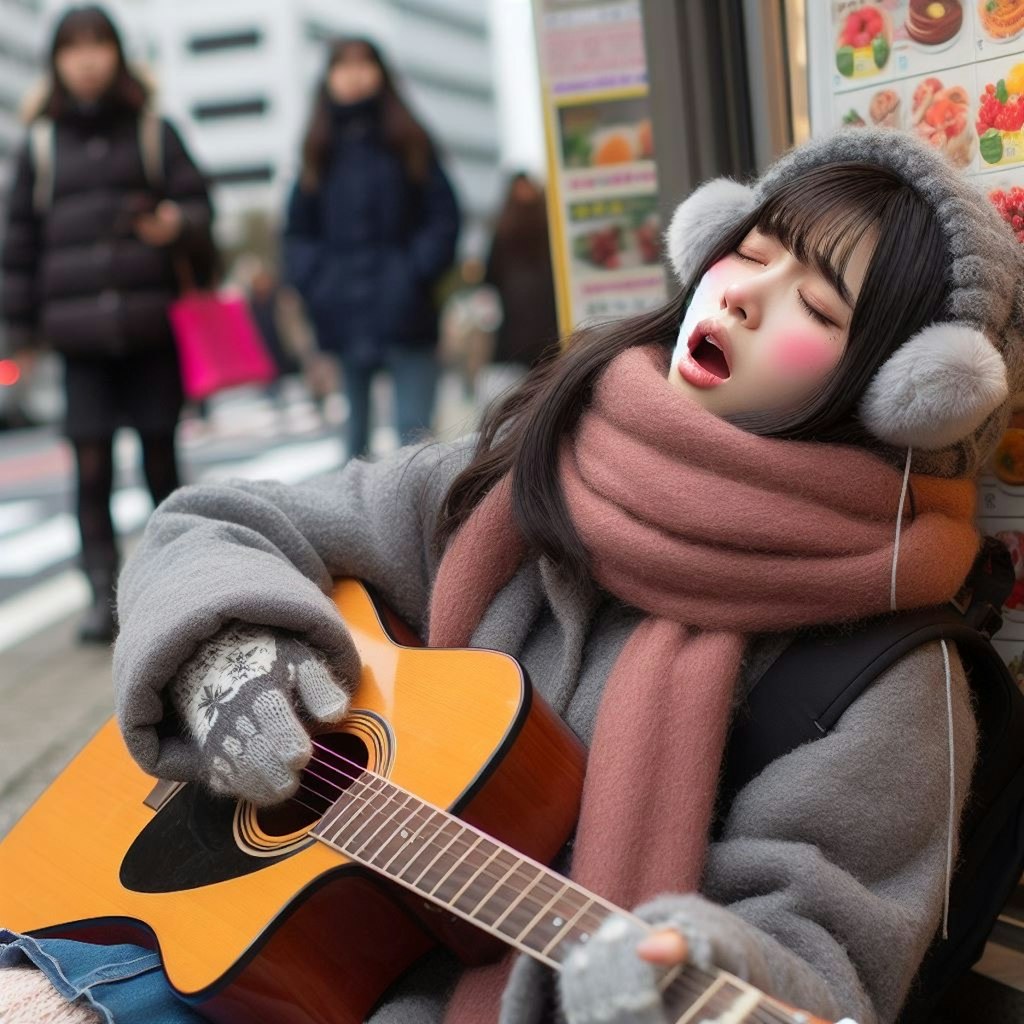 【謎画像】顔に出過ぎる弾き語り女子大生