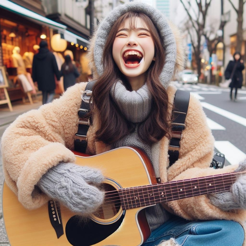 【謎画像】顔に出過ぎる弾き語り女子大生