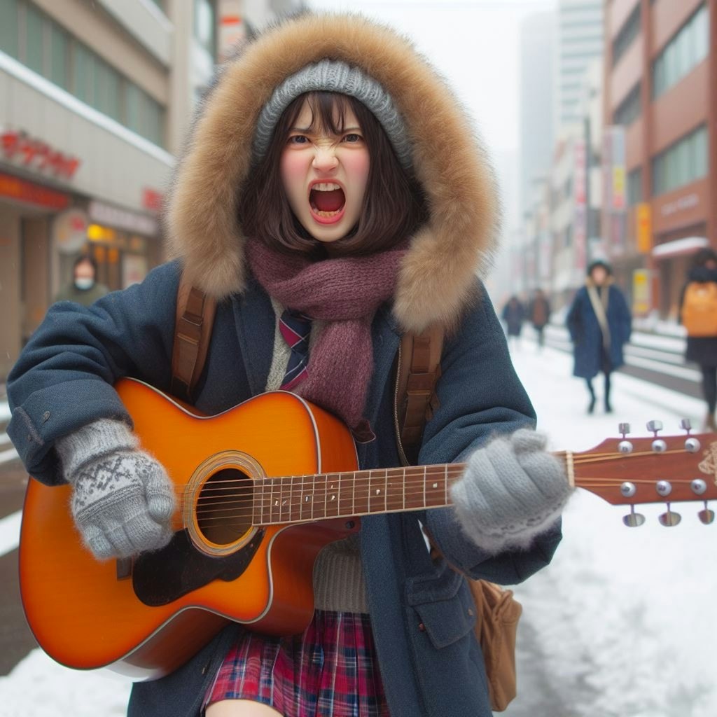 【謎画像】顔に出過ぎる弾き語り女子大生