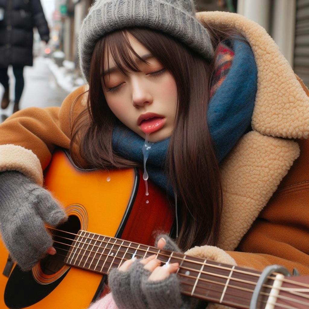 【謎画像】顔に出過ぎる弾き語り女子大生