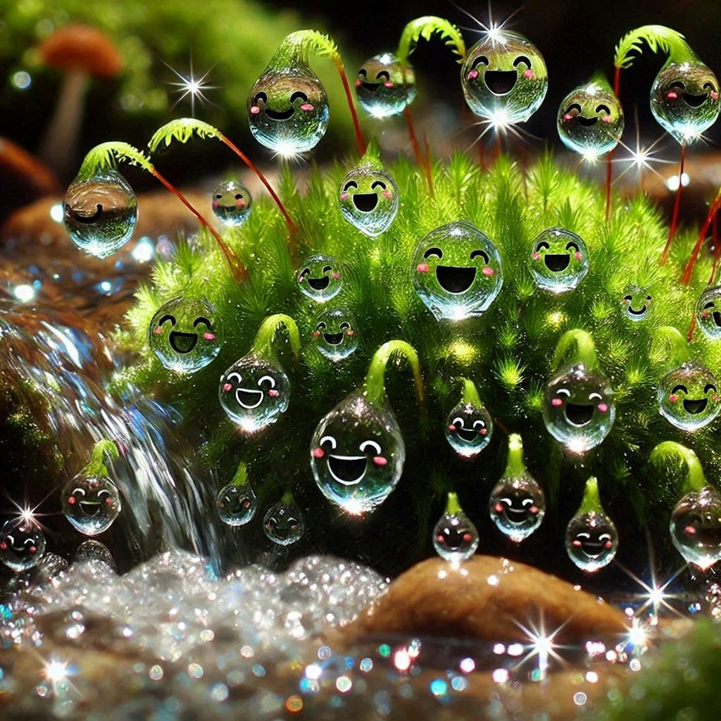 水の戯れ４・渓流の苔を育てる