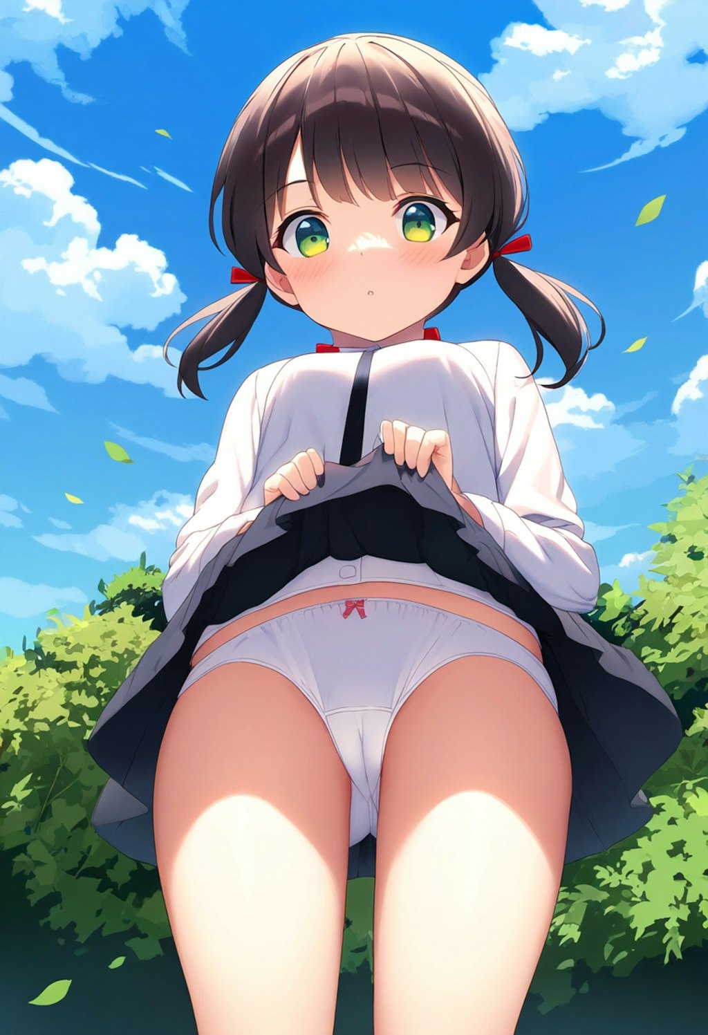 青空の下でパンツを見せてくれる女の子２