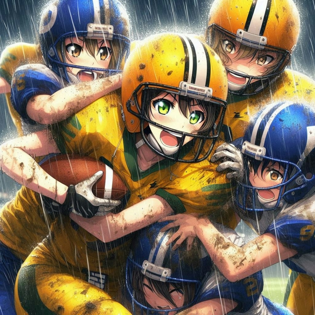 🏈泥まみれの女子アメフト 106