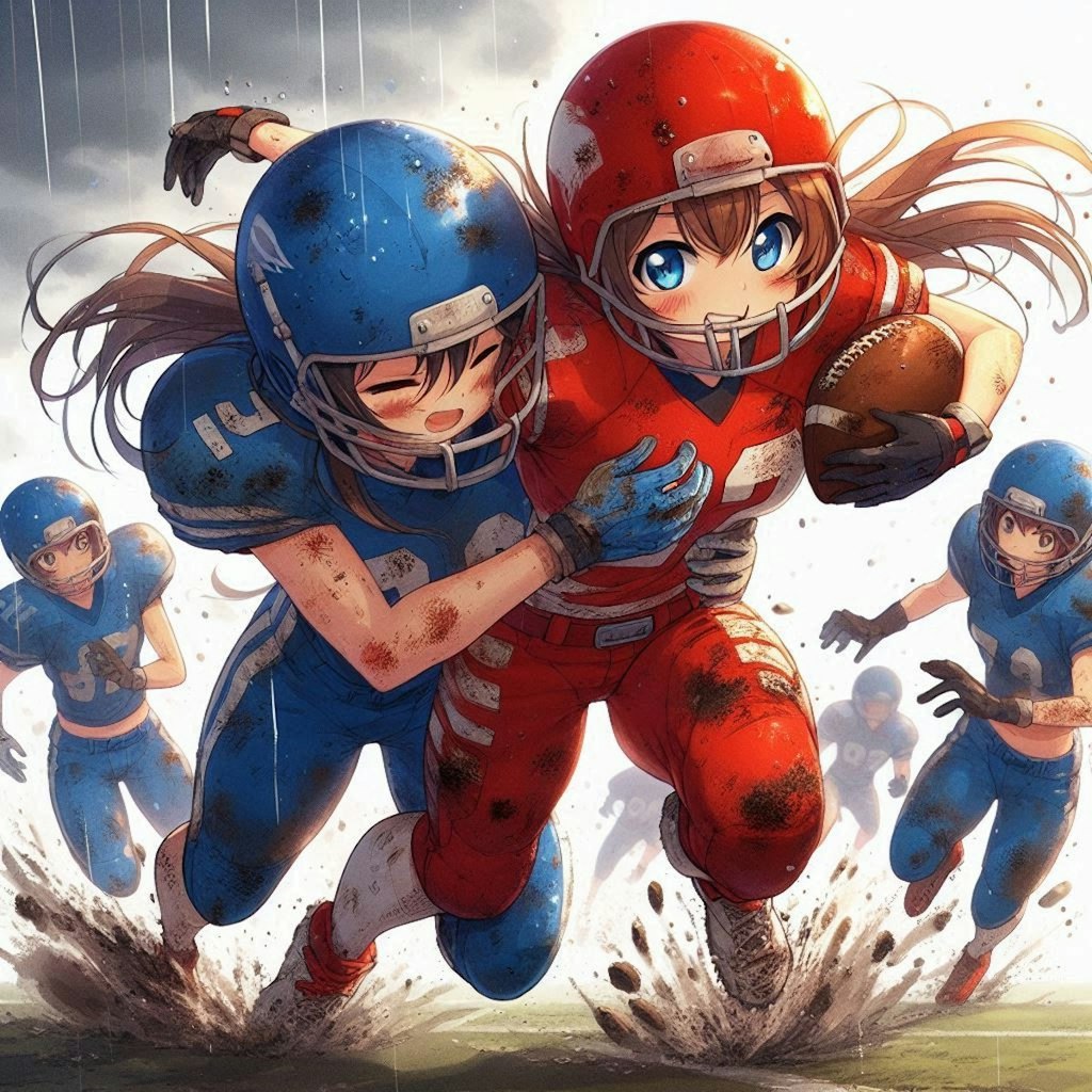 🏈泥まみれの女子アメフト 106