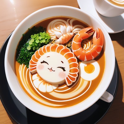 seafood noodleのラテアート_20240205