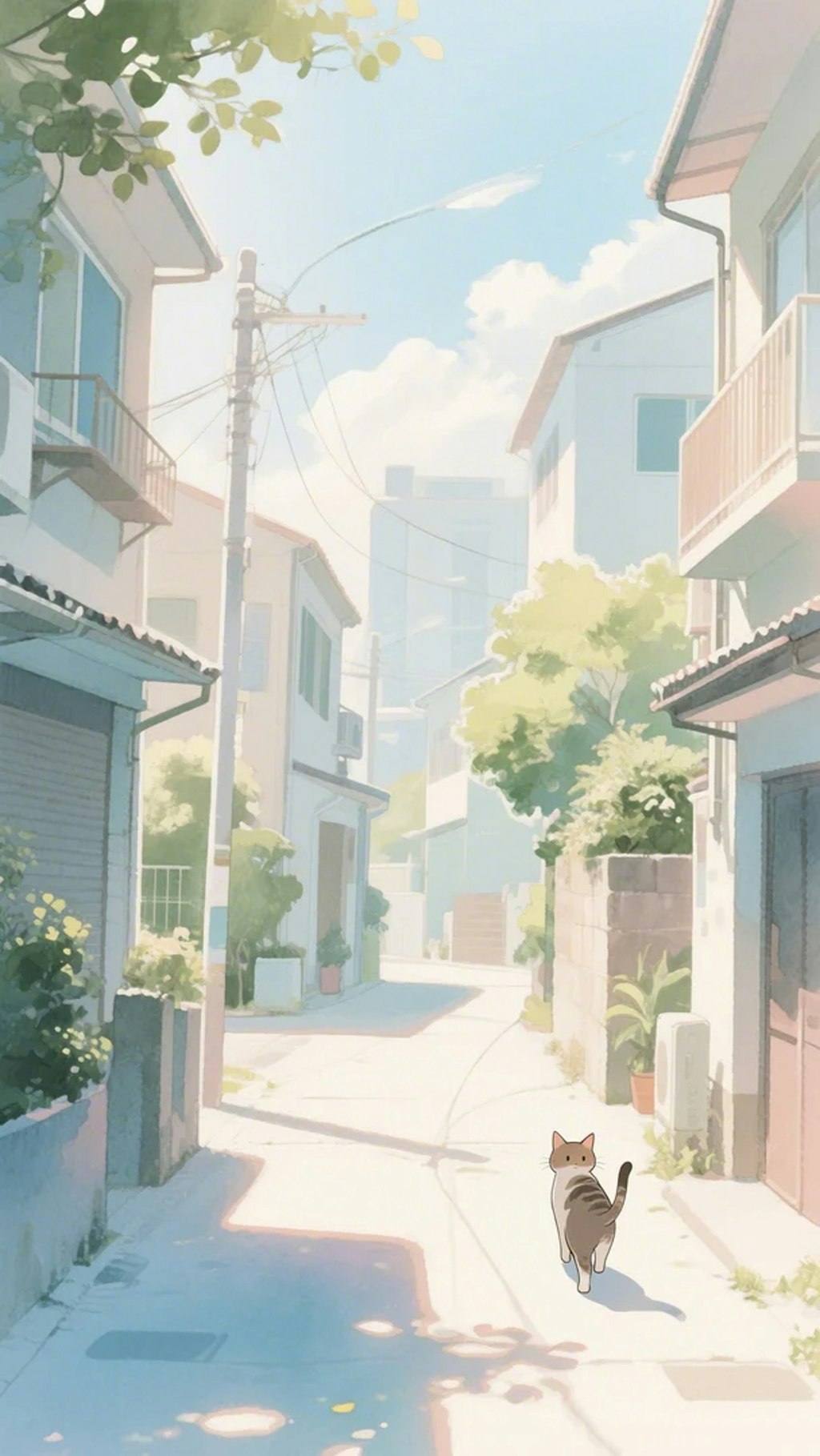 猫の水彩画