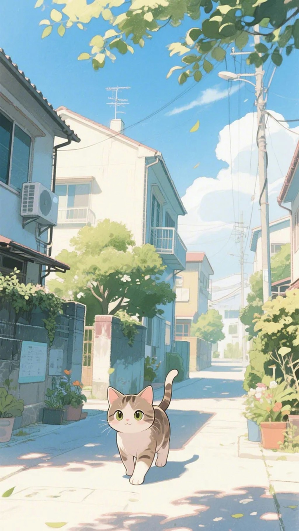 猫の水彩画