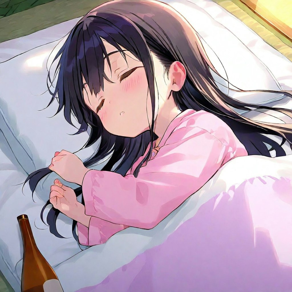 惰眠をむさぼる小さな女の子