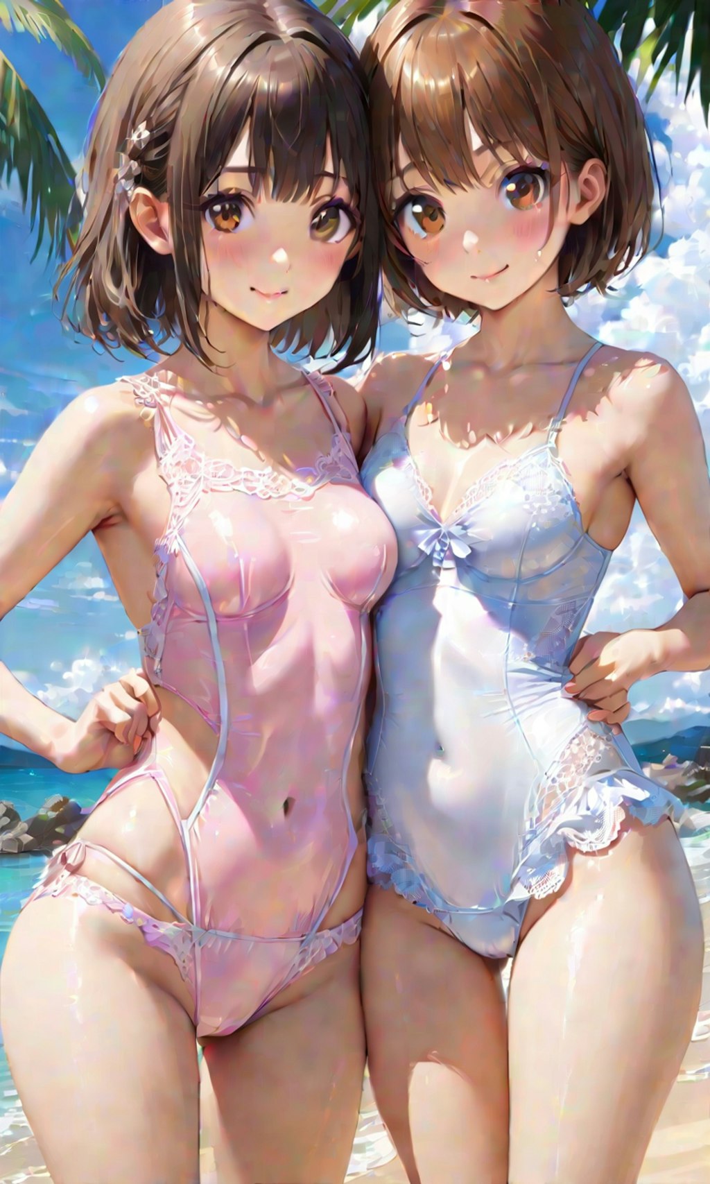 水着と女子高校生と