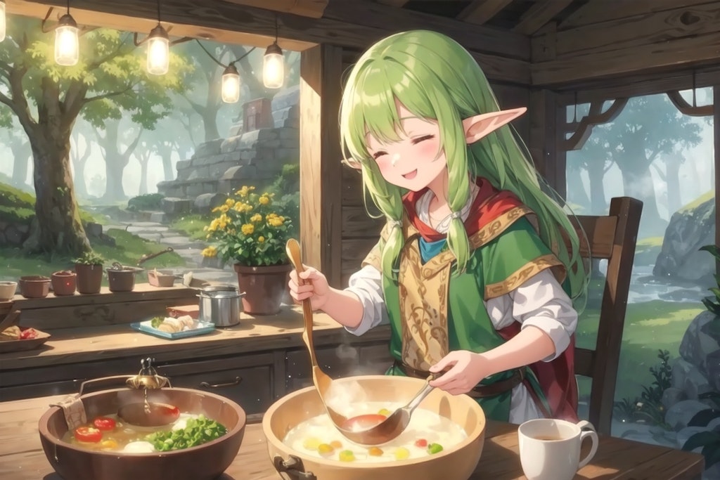 Elf preparing a meal 9