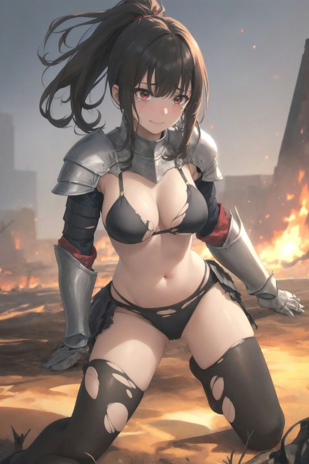 敗北した女戦士