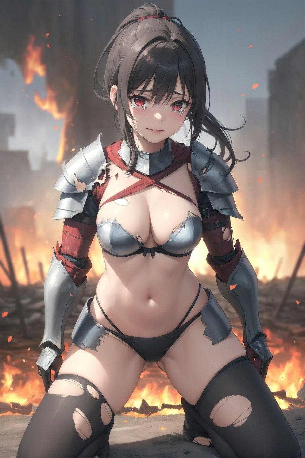 敗北した女戦士