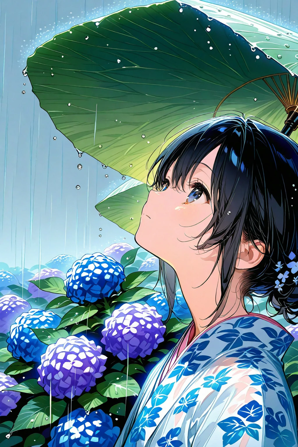 蕗の葉の傘 | chichi-pui（ちちぷい）AIイラスト専用の投稿＆生成サイト