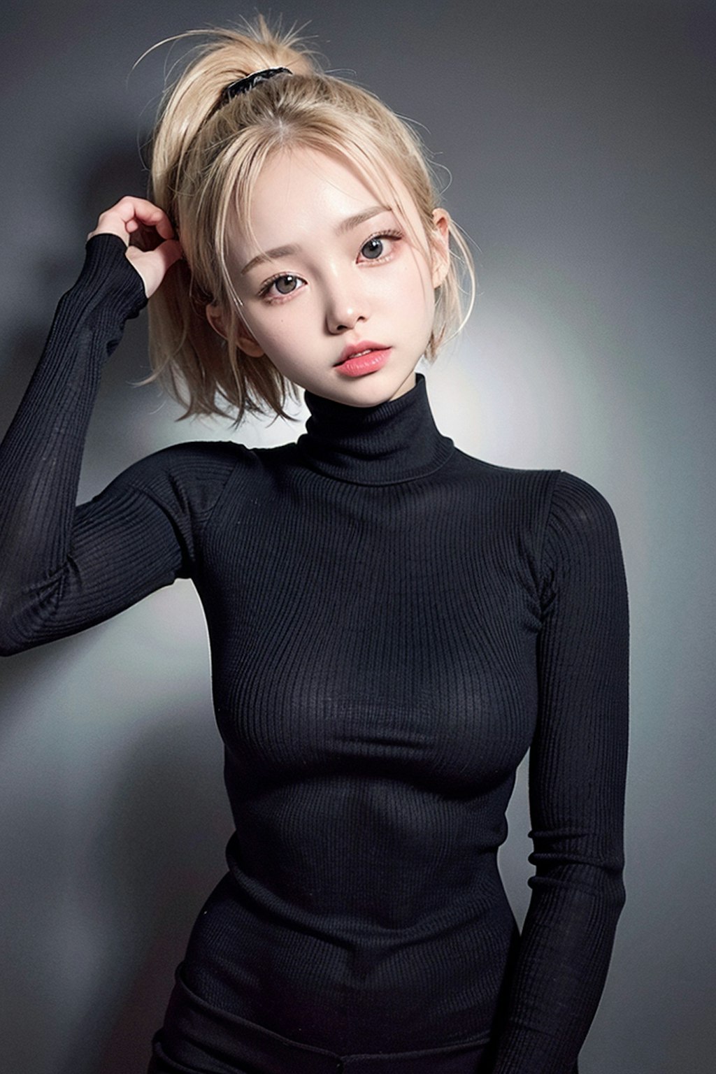 black Turtleneck Sweater,