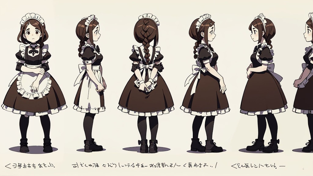 メイド服と設定画のようなもの