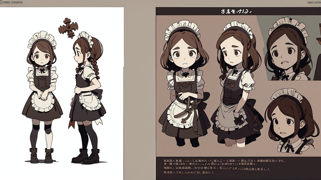 メイド服と設定画のようなもの