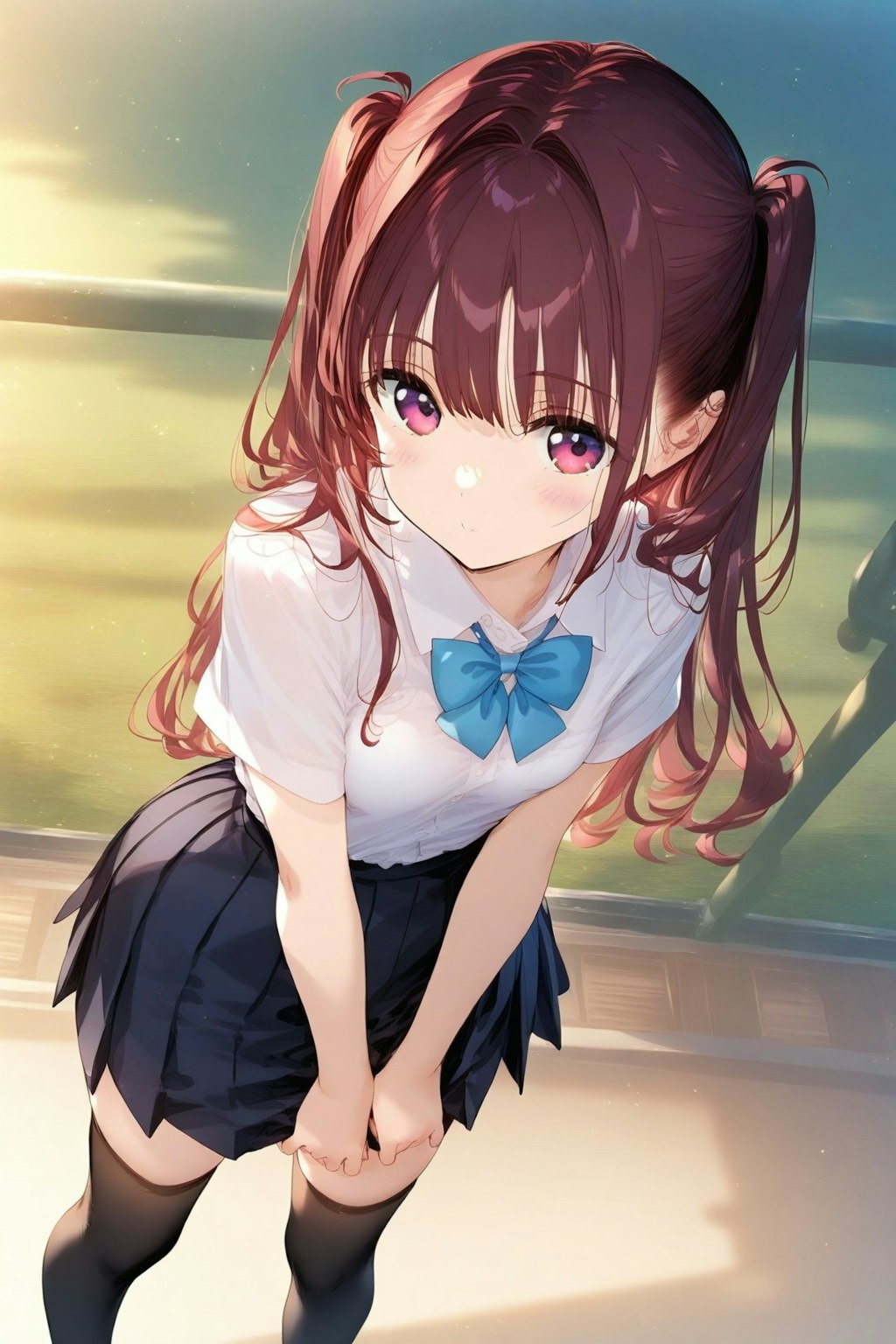 夏制服とニーハイ