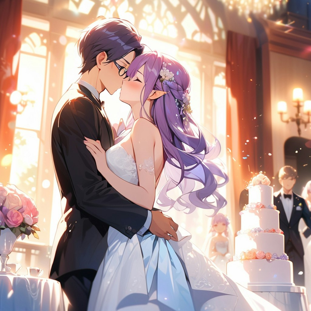 2度目の『誓いの口づけ』 Second 'kiss of vows'.