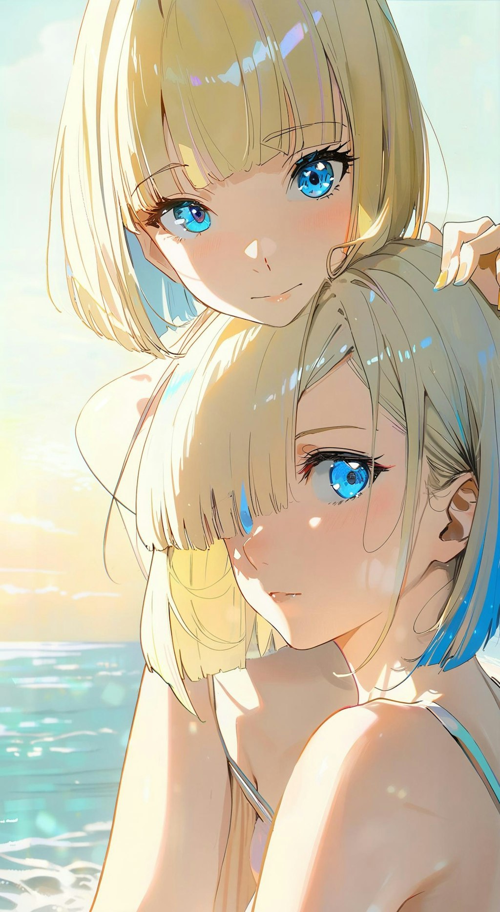 姉妹で夏。