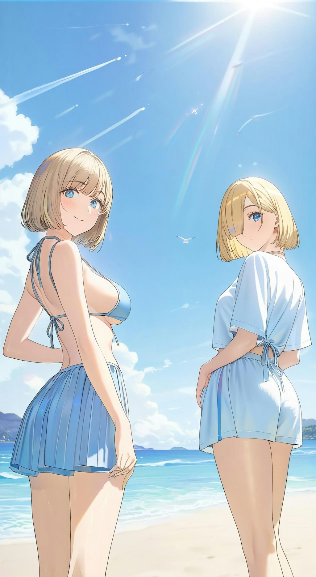 姉妹で夏。