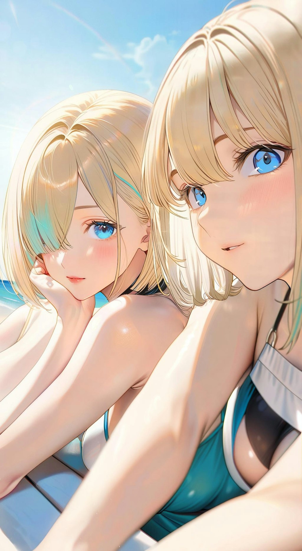 姉妹で夏。