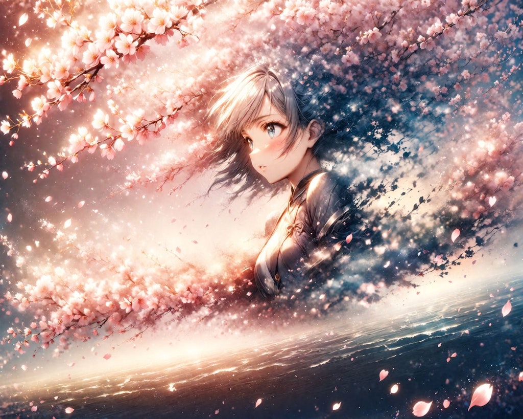 桜の少女（板）