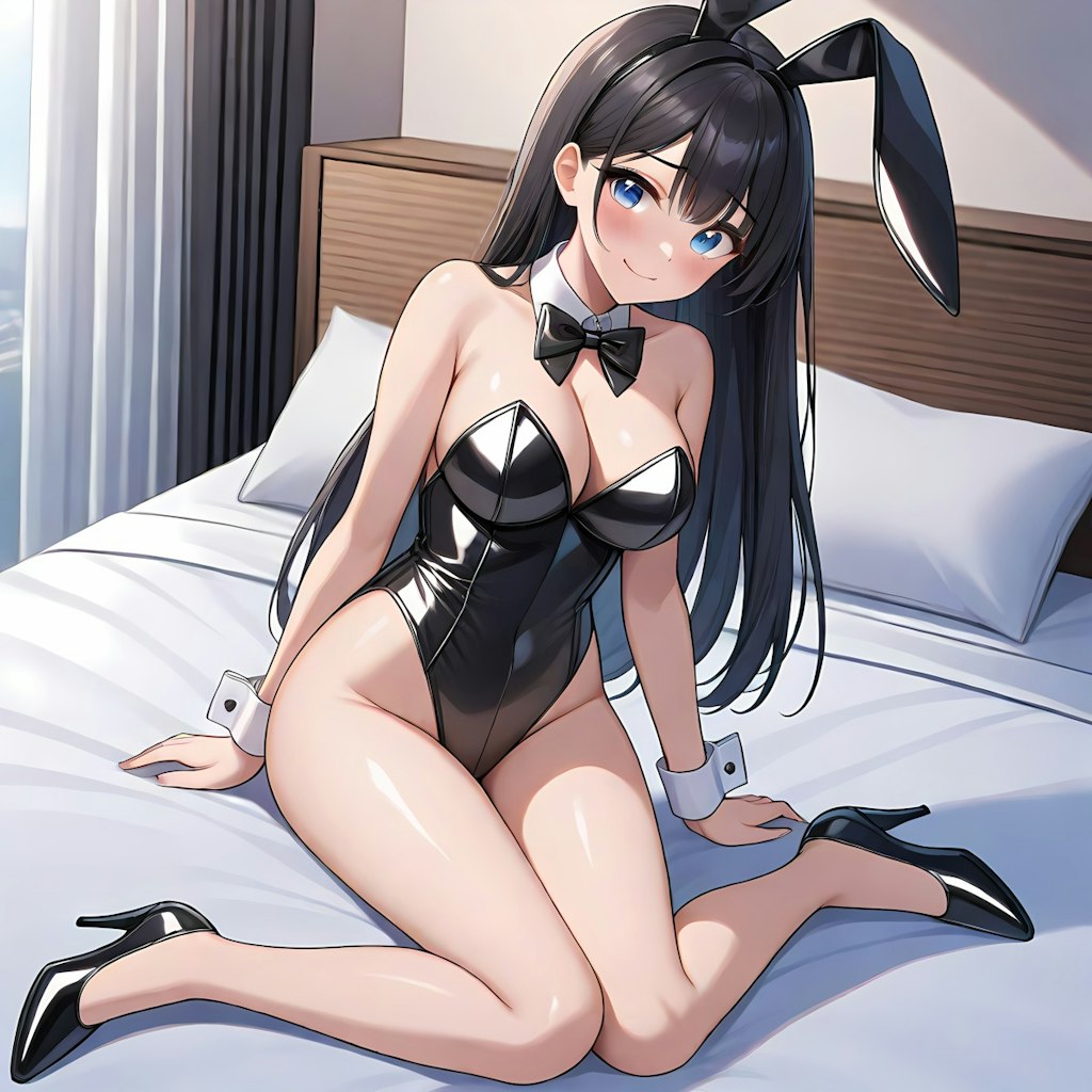 黒エナメルバニーガール