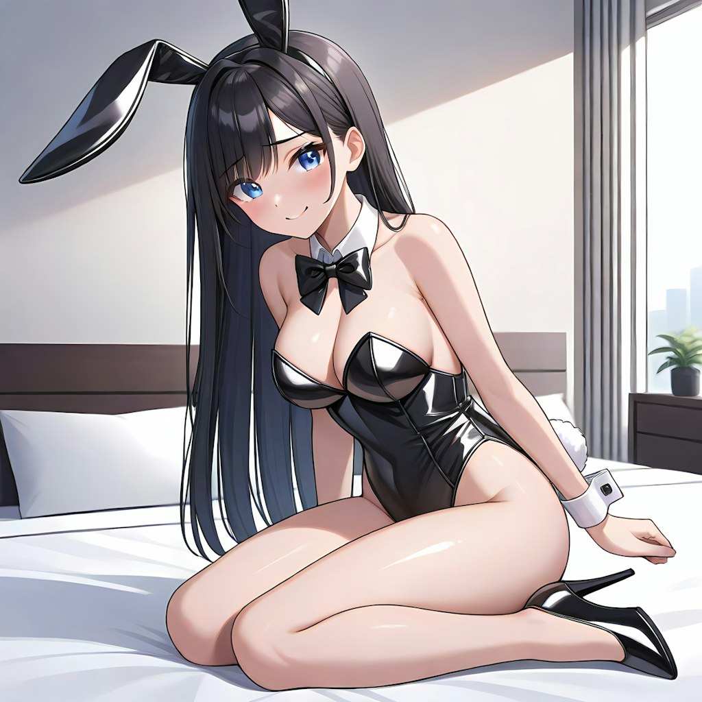 黒エナメルバニーガール