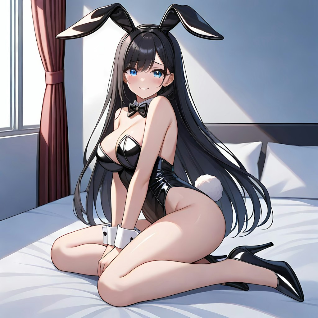 黒エナメルバニーガール