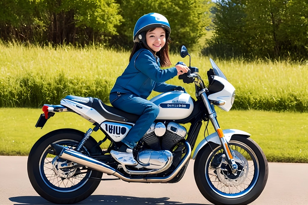 チビっ子　バイクに乗る🏍　チチプイフォトモデル