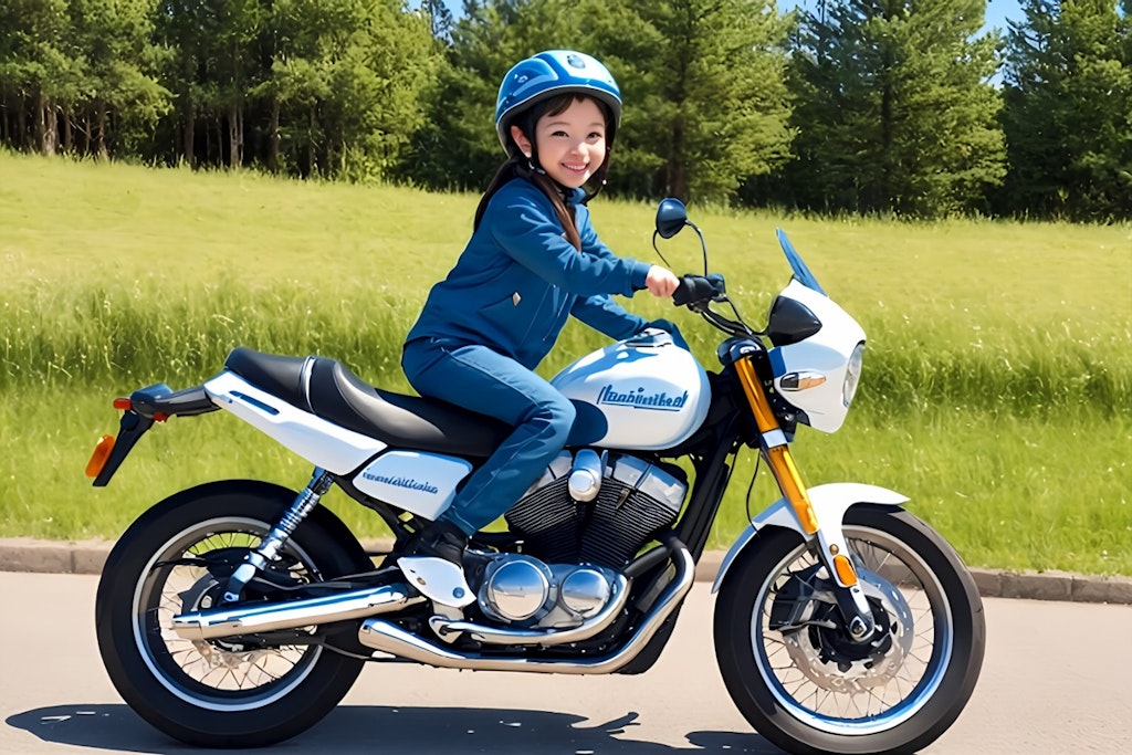 チビっ子　バイクに乗る🏍　チチプイフォトモデル