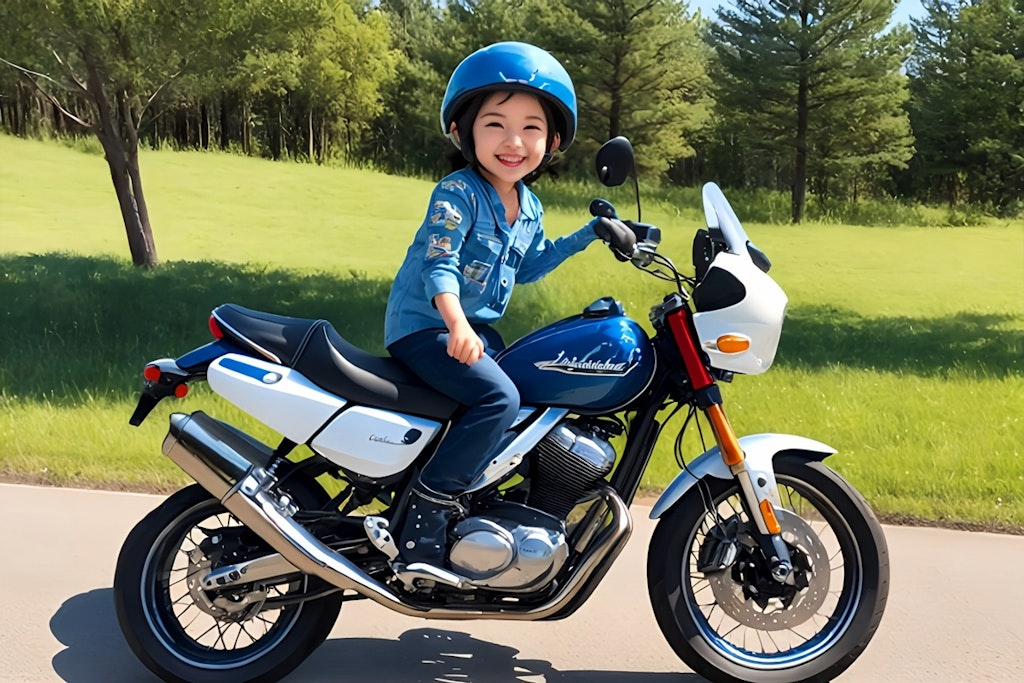 チビっ子　バイクに乗る🏍　チチプイフォトモデル